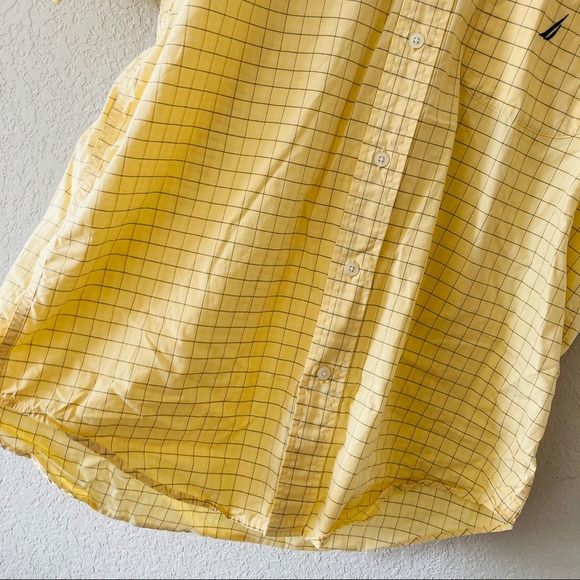 Nautica | Yellow Checked Casual Button Down - Picture 5 of 5